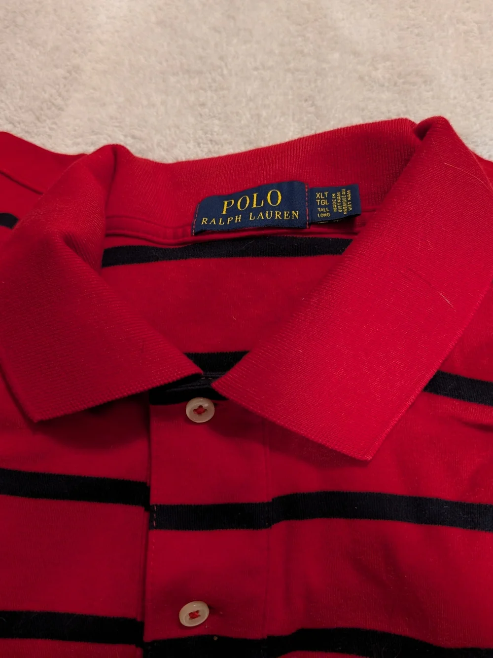 Ralph Lauren Red Polo with Black Stripes